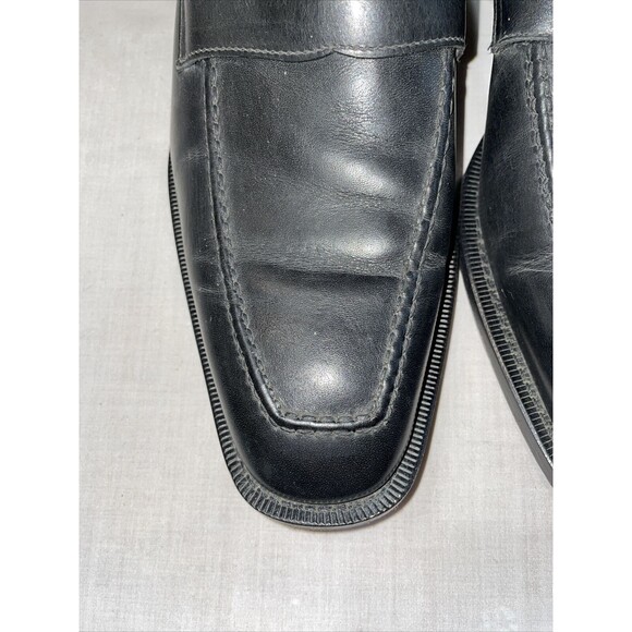 Billy Reid Penny Loafers Mens Size 8 M Black Leather Slip On Shoes Block Italy main image 4